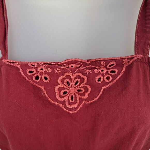 Young Edwardian Vintage 1970s Burgundy Floral Embroidered Disco Jumpsuit - Picture 8 of 12